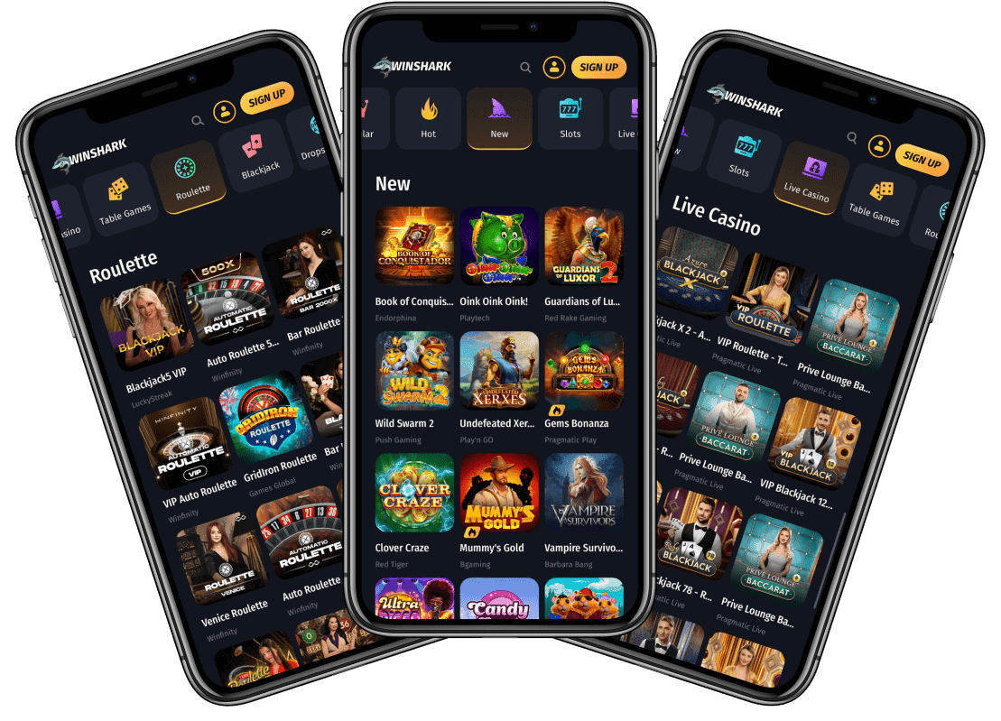 Rezension der WinShark Casino-Website